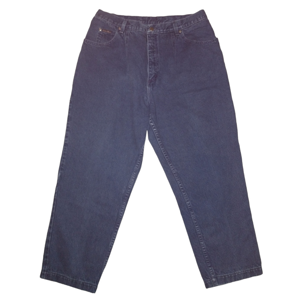 Vintage High Waisted Jeans size 14 Cropped Dark Wash Ultra Hi Rise Tapered
